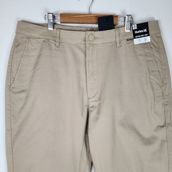 Hurley Everyday Twill Chino Pants Khaki Stretchy Beige Tan Men's Size 36 - Picture 14 of 14